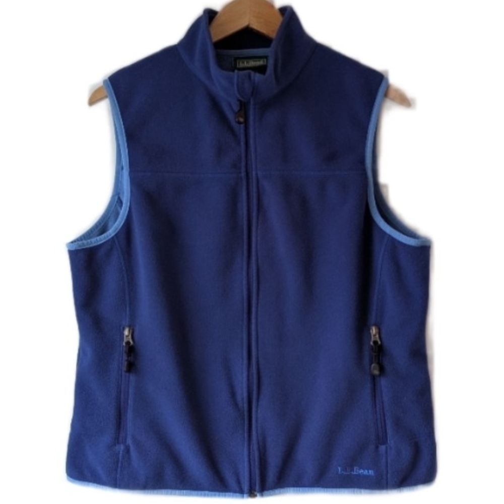 L.L. Bean Vintage Cobalt Blue Fleece Vest Size M